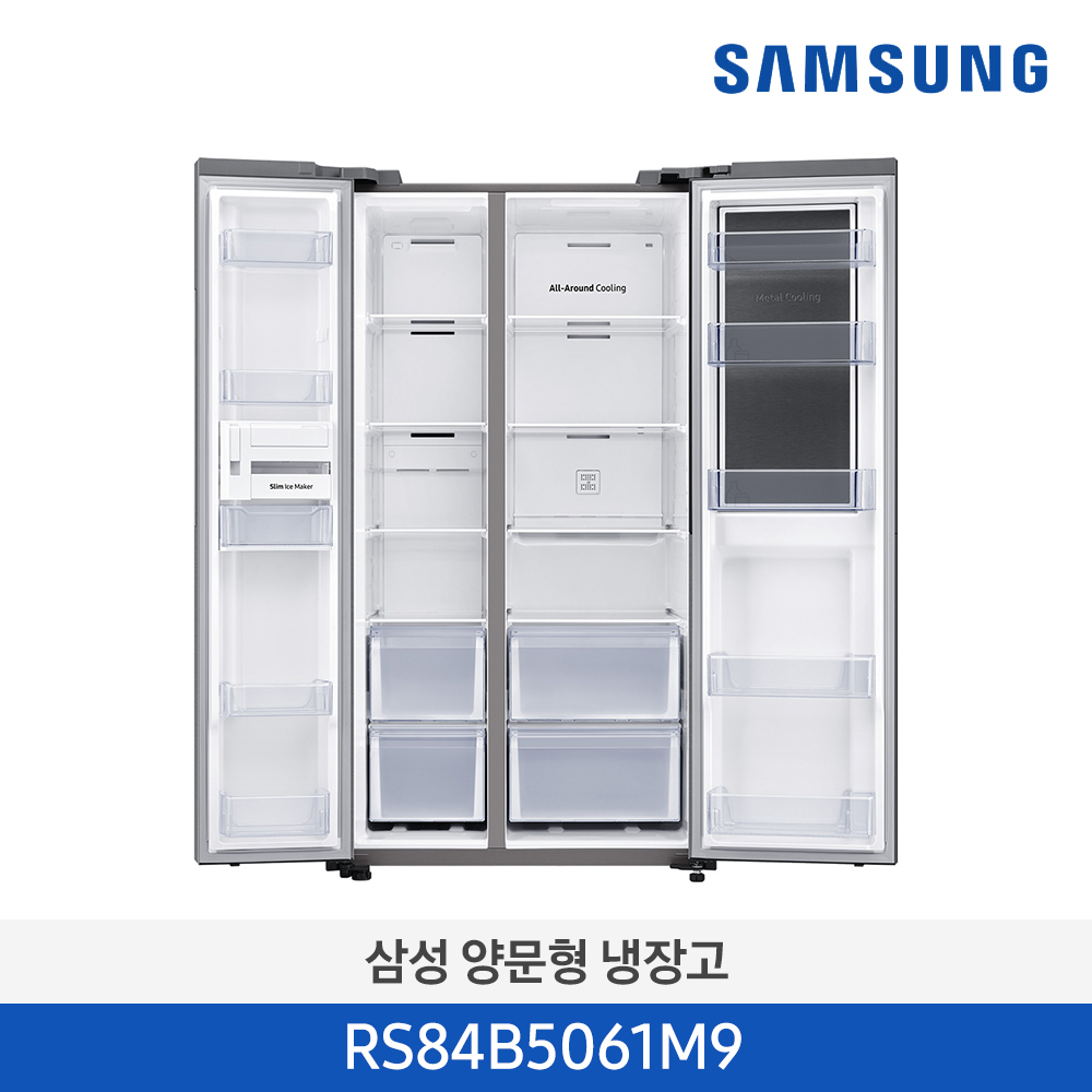 [삼성전자] 3도어 양문형 냉장고 RS84B5061M9